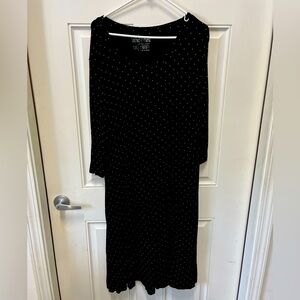 Latched Mama Black with micro white polka dots nursing dress